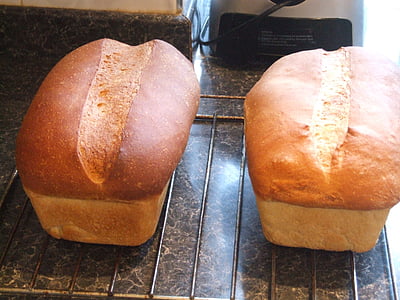 Branco, pão, pão, comida, fresco, saudável, trigo