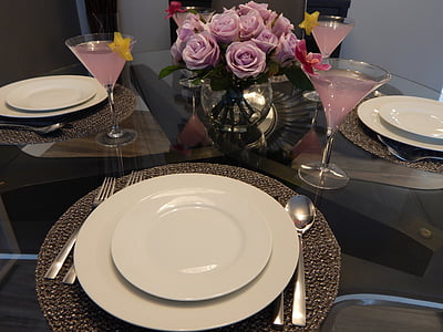 dining, plates, tableware, table, dinner, eating, cutlery