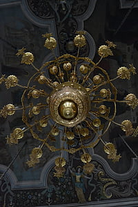 Katedrala, zlato, Rusija, Crkva, arhitektura, unutar, strop