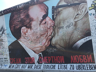beso, Berlín, pared, el muro de Berlín, Presidentes