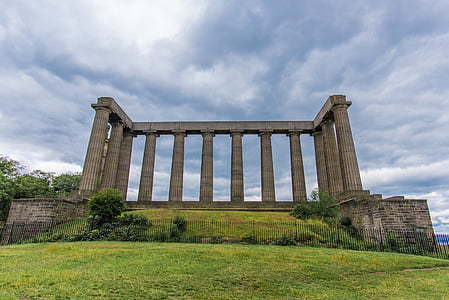 nationale monument af Skotland, Edinburgh, nationale, monument, Skotland, Hill, ufærdige