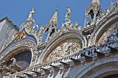 Basílica de San, marca de fábrica, Venecia, la Basílica, escultura, decoración, arquitectura