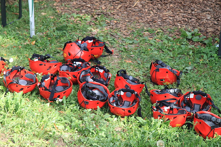 casques, rafting, rouge, protections, Elmo, extrême, protection