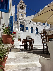 l'església, Grècia, illa, Santorini, carretera