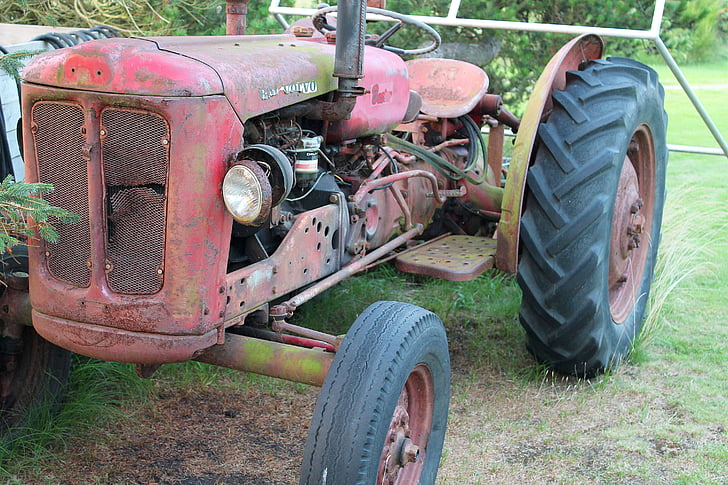 régi traktor, fémhulladék, régi, traktor, gép, mezőgazdaság, munka