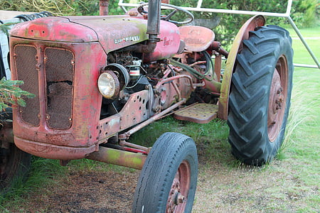 gamle traktor, skrot, gamle, traktor, maskine, landbrug, arbejde