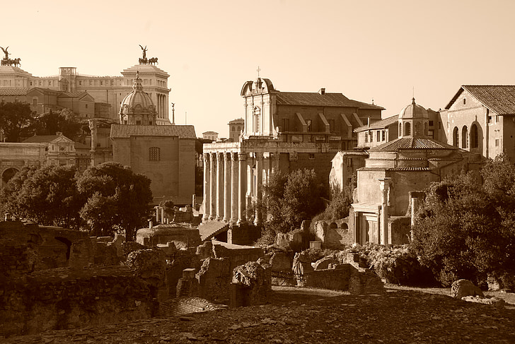 Roma, Forum, reruntuhan, kuno, Landmark, Italia, arsitektur