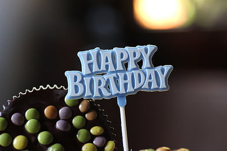 urodziny, urodzinowe, Wszystkiego najlepszego z okazji urodzin, Gratulacje, powitanie, świętować, Cup cake
