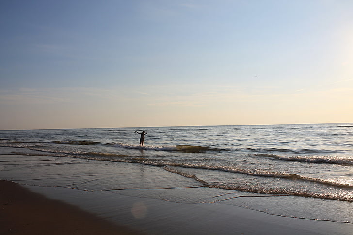 poletje, Severno morje, obala, pesek, val, narave, prazniki