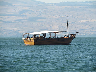 Galileen, båt, Israel, Tiberius, vatten, havet, sjön