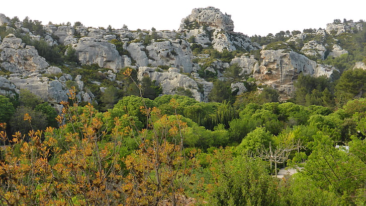 Provence, lys, farve, landskab, Les baux, Frankrig, Rock