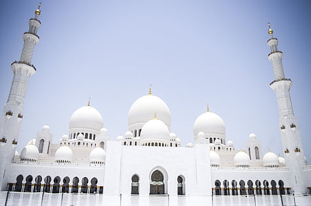 Abu dhabi, a grande mesquita, mármore branco