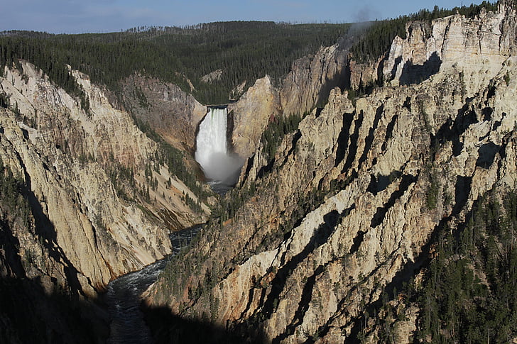 thấp yellowstone falls, thác nước, vườn quốc gia, Wyoming, Hoa Kỳ, cảnh quan, hoạt động ngoài trời