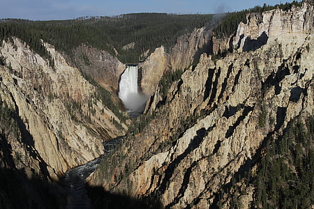 alsó-vízesés yellowstone, vízesés, nemzeti park, Wyoming, Amerikai Egyesült Államok, táj, a szabadban