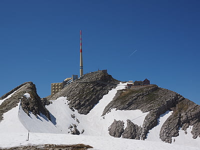 Säntis, montaña, Alpstein, Alpine, nieve, Alpes suizos, Appenzell
