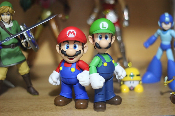 Mario, Luigi, Nintendo, brinquedo, coleção