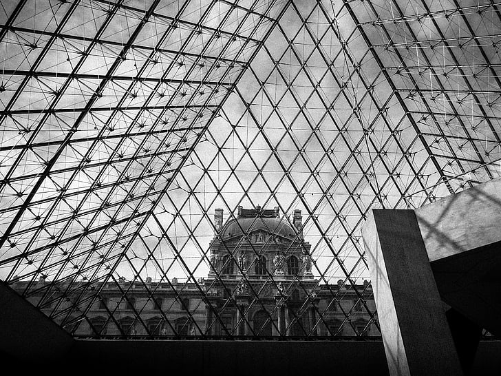 Musée du Louvre, Musée, Musée du Louvre, sur, architecture, nostalgie, vieux