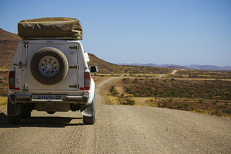 przygoda, Namibia, Jeep, szutrową