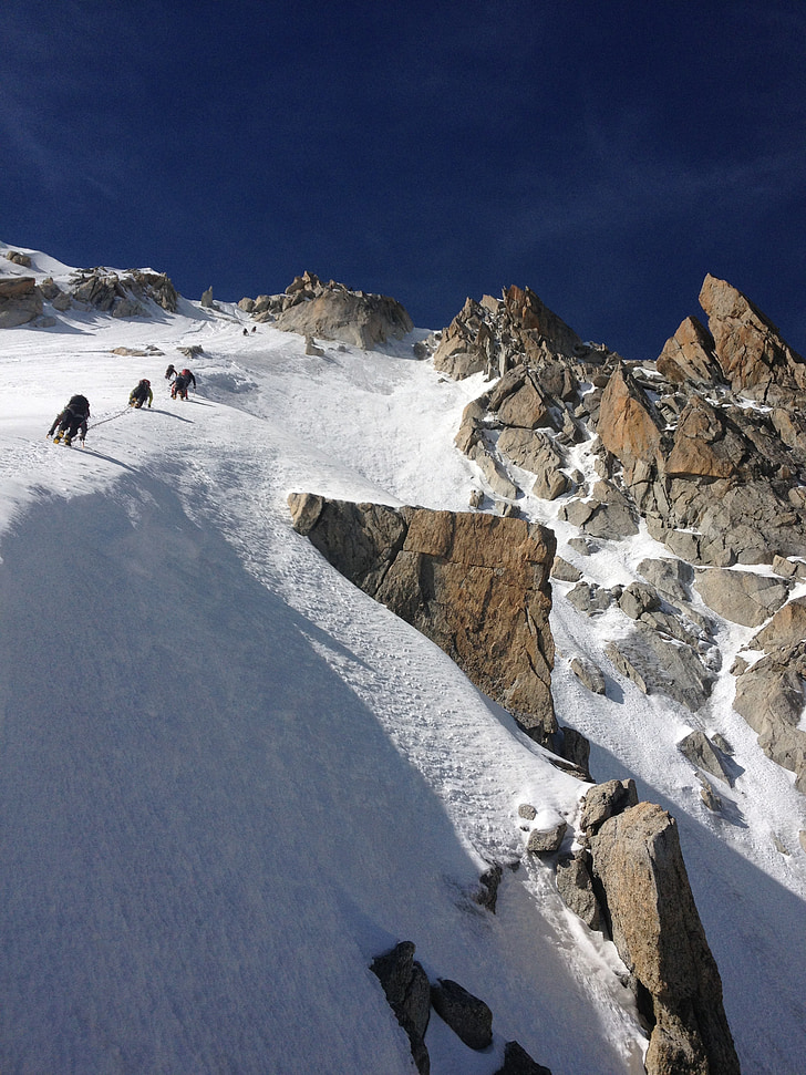 Hora, sníh, Aiguille du chardonnet, Mont blanc, terminál svah, horolezectví, lezení po ledu