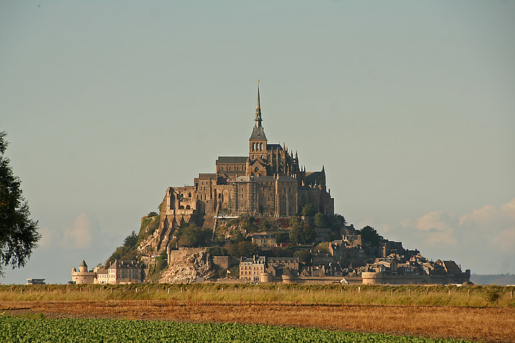 Mont saint michel, kloster, Normandie, Frankrike, kyrkan, Mont-Saint-Michel