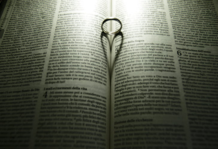 bible, religion, love, faith, ring, couple, in love
