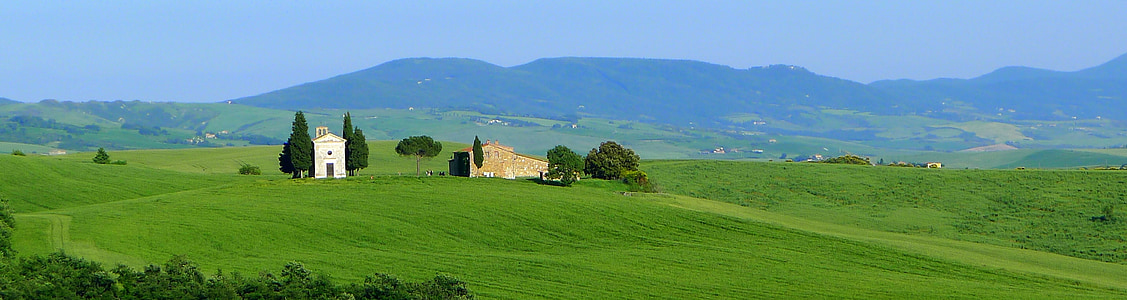 vitaleta, Tuscany, pemandangan, d'Orcio, Eropa, alam, bidang