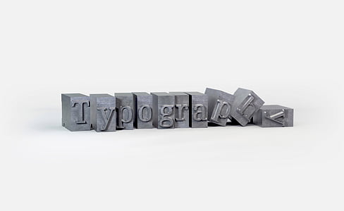typography, blocks, objects, embossed, gray