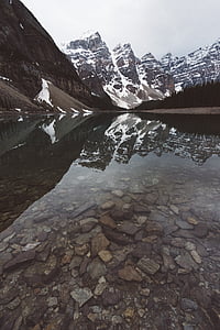 water, reflect, reflection, landscape, outdoors, wild, snow