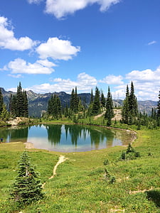 Rainier, sjön, Mountain, Park, resor, Washington, natursköna