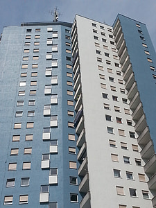 хмарочос, Будівля, синій, вікно, Перспектива, Німеччина, фасад