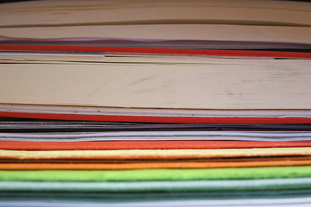 szín, könyvek, halmozott, Részletek, színes, réteg, papír