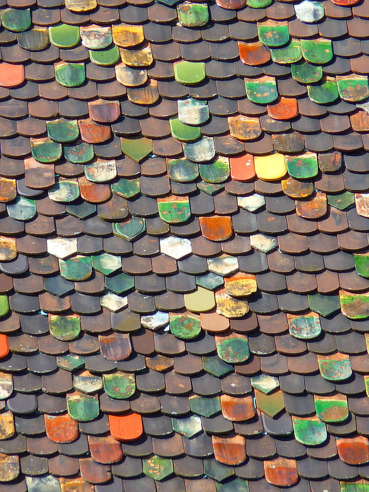 tile, roof, roofing, colorful, metzger tower, tower, ulm