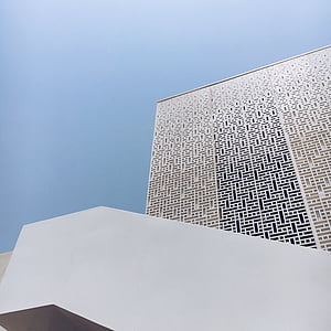 architecture, building, high-rise, low angle shot, pattern, perspective