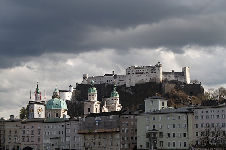 Salzburg, stavbe, arhitektura, staro mestno jedro, Avstrija, Carolino, grad