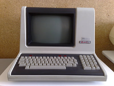 computer, maskine, vintage, retro, gamle, Esprit