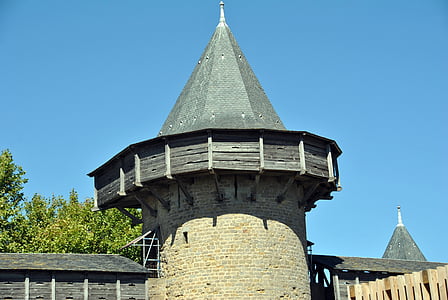 Texas, ardósia, Torre, Castelo, Carcassonne, idade média, medieval