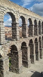 Segovia, akvadukt, Španělsko, budova, Roman, historické centrum města, světového dědictví UNESCO