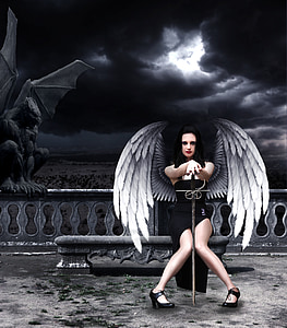 înger, înger căzut, fantezie, Halloween, religie, Diavolul, Arhanghel