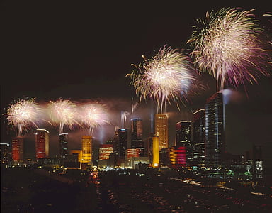 Ziua Independenţei, a patra din iulie, focuri de artificii, Houston, Texas, noapte, sărbătoare