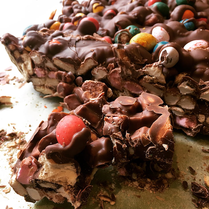 rocky road, chocolate, dessert, cakes, birthday, food, sweet
