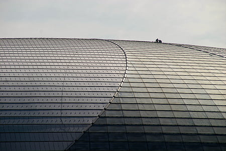 ópera, Pequim, China, vidro, cúpula, arquitetura, exterior do prédio