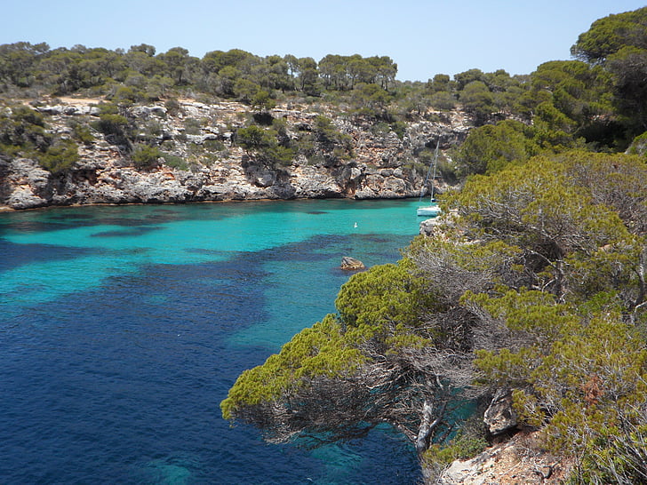 mediteranska, more, Obala, Kamenita obala, stjenovita, Mallorca, priroda