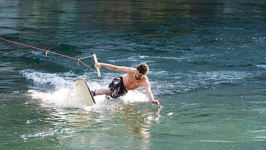 wakeboard, nước, thể thao dưới nước, Lướt sóng, lòng dũng cảm, kỹ năng, sông