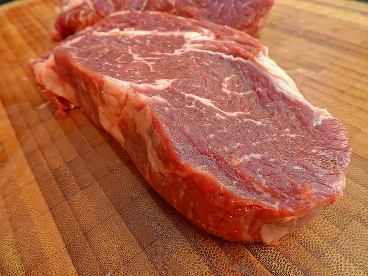 hús, marhahús, steak, nyers, finom, élelmiszer, grill