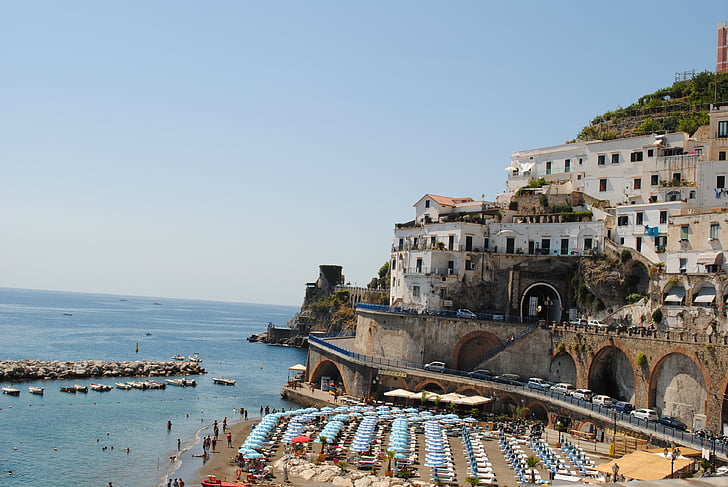 Amalfis, pakrantė, Italija, jūra, Viduržemio jūros, Europoje, kelionės