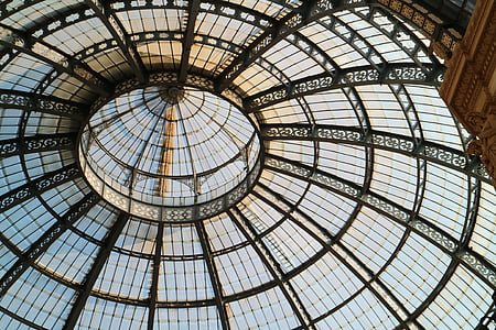 维托里奥 · 埃莱二世拱廊, 米兰, 意大利, 欧洲, 屋顶, 玻璃, 圆顶