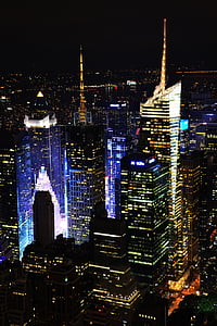 NYC, NY, Manhattan, nagy alma, felhőkarcoló, New York-i, felhőkarcoló