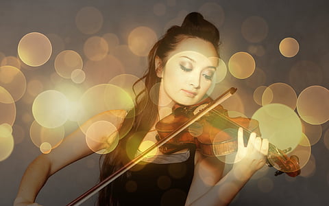 violin, kunstner, solistin, instrument, musiker, musikinstrument, kvinde