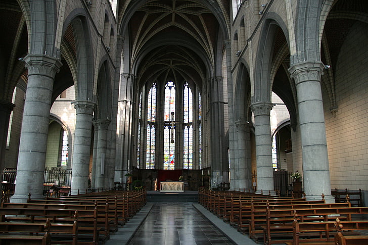 Iglesia, Basílica, Bélgica, Catedral, en la iglesia, arquitectura, en el templo