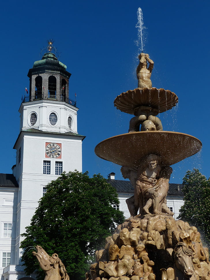 Fontaine de la résidence, Fontaine, dispositif de l’eau, eau, jet d’eau, Residenzplatz, Figure